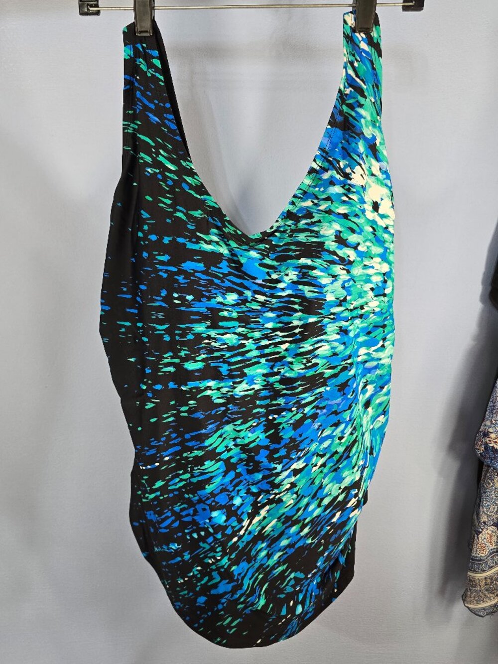 Swim 365 Swimsuits for all Black/Blue/Green Size 20 One-Piece Swimsuit (QQ-10)